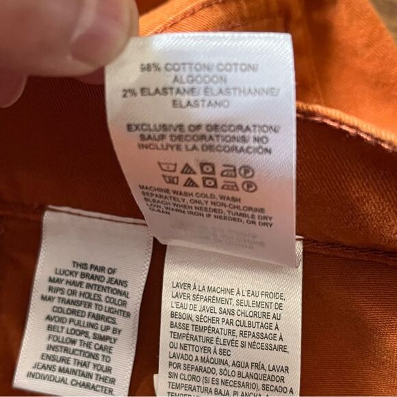 Lucky Brand Burnt Orange with Blue Side Stripe Utility Boyfriend Pants Size 6/28 - Picture 13 of 14